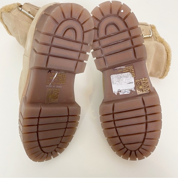 Free People Fable Faux Fur Chunky Boot Sand Suede Platform Combat - Picture 10 of 10